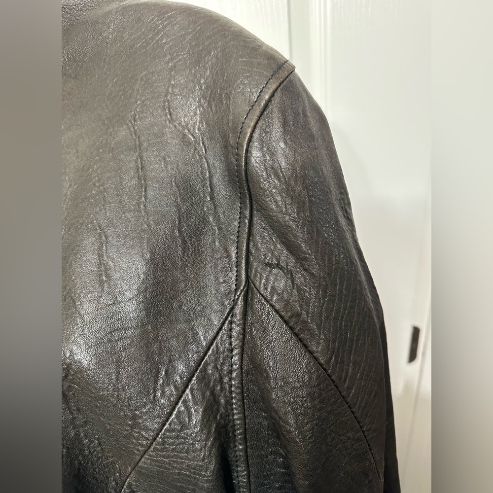 Siena Studio Dark Brown Leather Button-Front Jacket - Picture 7 of 14